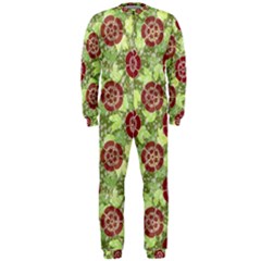 Seamless Pattern Leaf The Pentagon Onepiece Jumpsuit (men)  by Pakrebo