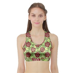 Seamless Pattern Leaf The Pentagon Sports Bra With Border by Pakrebo