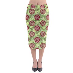 Seamless Pattern Leaf The Pentagon Midi Pencil Skirt by Pakrebo