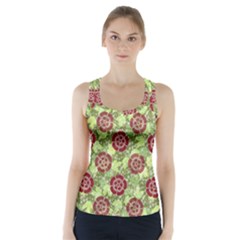 Seamless Pattern Leaf The Pentagon Racer Back Sports Top by Pakrebo