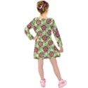 Seamless Pattern Leaf The Pentagon Kids  Long Sleeve Velvet Dress View2