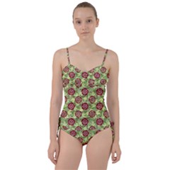 Seamless Pattern Leaf The Pentagon Sweetheart Tankini Set