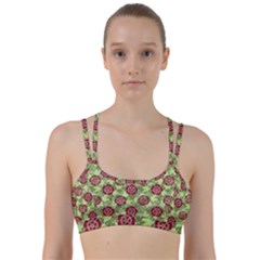 Seamless Pattern Leaf The Pentagon Line Them Up Sports Bra by Pakrebo