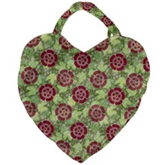 Seamless Pattern Leaf The Pentagon Giant Heart Shaped Tote