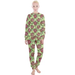 Seamless Pattern Leaf The Pentagon Women s Lounge Set