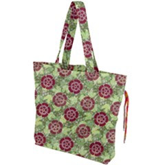 Seamless Pattern Leaf The Pentagon Drawstring Tote Bag by Pakrebo