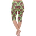 Seamless Pattern Leaf The Pentagon Lightweight Velour Cropped Yoga Leggings View4