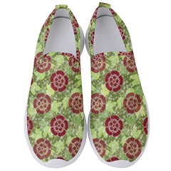 Seamless Pattern Leaf The Pentagon Men s Slip On Sneakers