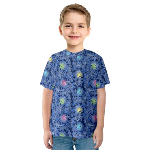 Floral Design Asia Seamless Pattern Kids  Sport Mesh Tee by Pakrebo