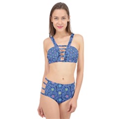 Floral Design Asia Seamless Pattern Cage Up Bikini Set