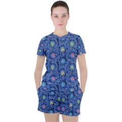 Floral Design Asia Seamless Pattern Women s Tee And Shorts Set