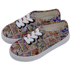 Wallpaper Background Stamps Kids  Classic Low Top Sneakers by Pakrebo