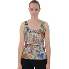 Wallpaper Background Stamps Velvet Tank Top