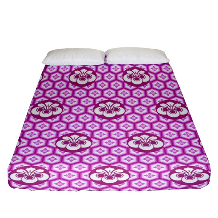 Paulownia Flowers Japanese Style Fitted Sheet (Queen Size)