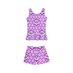 Paulownia Flowers Japanese Style Kids  Boyleg Swimsuit