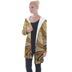 Abstract Acrylic Art Artwork Longline Hooded Cardigan