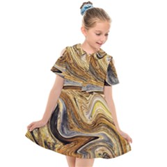 Abstract Acrylic Art Artwork Kids  Short Sleeve Shirt Dress