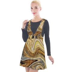 Abstract Acrylic Art Artwork Plunge Pinafore Velour Dress