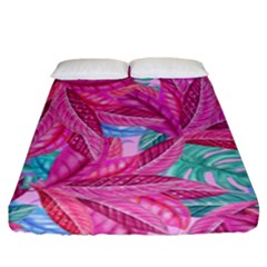 Leaves Tropical Reason Stamping Fitted Sheet (california King Size) by Pakrebo