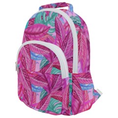 Leaves Tropical Reason Stamping Rounded Multi Pocket Backpack