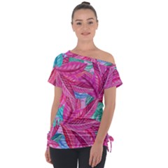 Leaves Tropical Reason Stamping Tie-up Tee