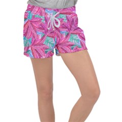 Leaves Tropical Reason Stamping Women s Velour Lounge Shorts