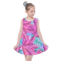 Leaves Tropical Reason Stamping Kids  Summer Dress by Pakrebo