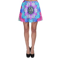 Lotus Flower Bird Metatron s Cube Skater Skirt by Pakrebo