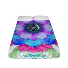 Lotus Flower Bird Metatron s Cube Fitted Sheet (full/ Double Size) by Pakrebo