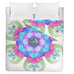 Lotus Flower Bird Metatron s Cube Duvet Cover Double Side (queen Size) by Pakrebo