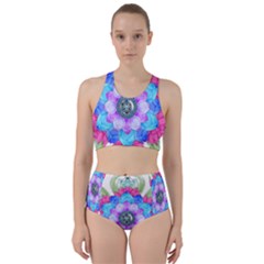 Lotus Flower Bird Metatron s Cube Racer Back Bikini Set by Pakrebo