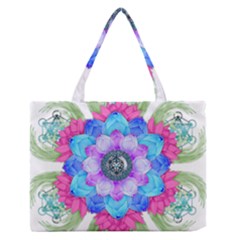 Lotus Flower Bird Metatron s Cube Zipper Medium Tote Bag by Pakrebo