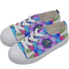 Lotus Flower Bird Metatron s Cube Kids  Low Top Canvas Sneakers by Pakrebo