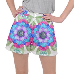 Lotus Flower Bird Metatron s Cube Stretch Ripstop Shorts