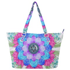 Lotus Flower Bird Metatron s Cube Full Print Shoulder Bag