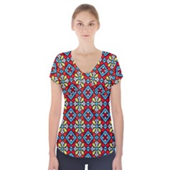 Ml 162 Short Sleeve Front Detail Top by ArtworkByPatrick