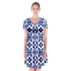 Ml 163 Short Sleeve V-neck Flare Dress by ArtworkByPatrick