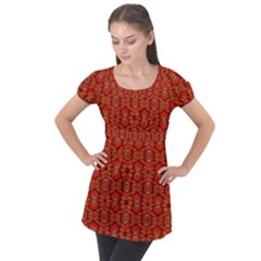 Ml 169 Puff Sleeve Tunic Top