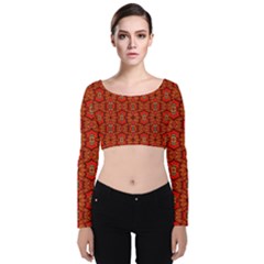 Ml 169 Velvet Long Sleeve Crop Top