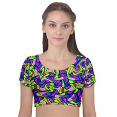 Ml 170 2 Velvet Short Sleeve Crop Top  by ArtworkByPatrick