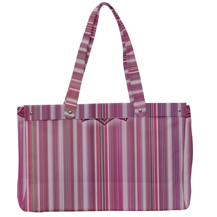 Cranberry Striped Mandala - Canvas Work Bag