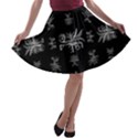 Black And White Ethnic Design Print A-line Skater Skirt View1