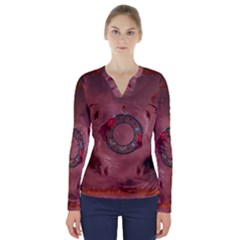 Wonderful Dream Catcher V-neck Long Sleeve Top by FantasyWorld7