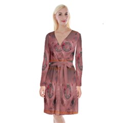 Wonderful Dream Catcher Long Sleeve Velvet Front Wrap Dress by FantasyWorld7