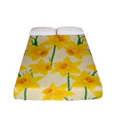 Yellow Daffodils Pattern Fitted Sheet (full/ Double Size) by Valentinaart