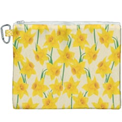 Yellow Daffodils Pattern Canvas Cosmetic Bag (xxxl) by Valentinaart