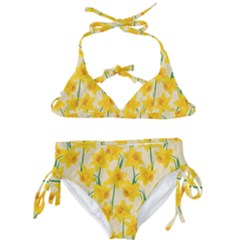 Yellow Daffodils Pattern Kids  Classic Bikini Set by Valentinaart