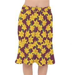 Yellow Daffodils Pattern Mermaid Skirt by Valentinaart