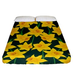 Yellow Daffodils Pattern Fitted Sheet (king Size) by Valentinaart