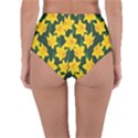 Yellow Daffodils Pattern Reversible High-Waist Bikini Bottoms View2